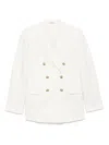 Calvin Klein Tech Texture Waistcoat With Peak Lapels And Flap Pockets In Neutral
