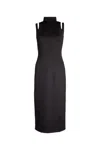 Calvin Klein Cut-out Midi Dress In Black
