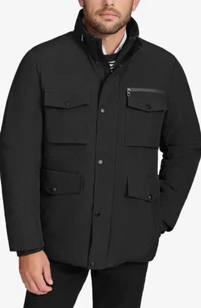 Calvin Klein Technical Water Resistant Field Jacket In Black