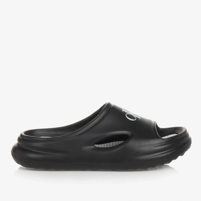 Calvin Klein Teen Black Monogram Sliders