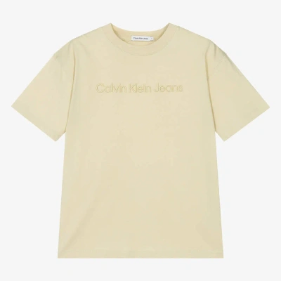 Calvin Klein Teen Boys Pale Green Cotton T-shirt