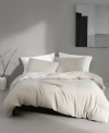 CALVIN KLEIN TENCEL REVERSIBLE SOLID 3 PIECE DUVET COVER SET, QUEEN