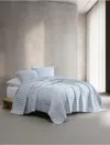Calvin Klein Tencel Solid Reversible Quilt Set In Blue