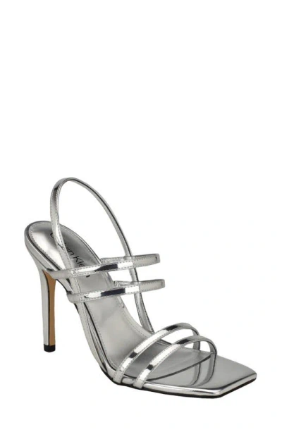 Calvin Klein Teoni Stiletto Sandal In Silver