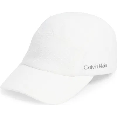 Calvin Klein Terry Tennis Adjustable Cap In White Wht