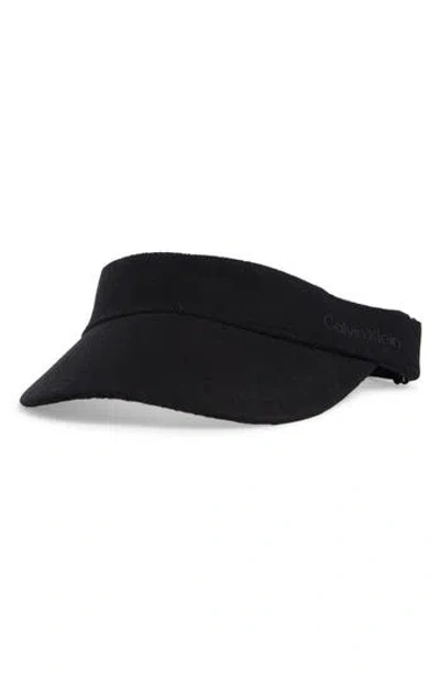 Calvin Klein Terry Tennis Visor In Black
