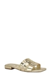 Calvin Klein Tessie Slide Sandal In Gold Leather