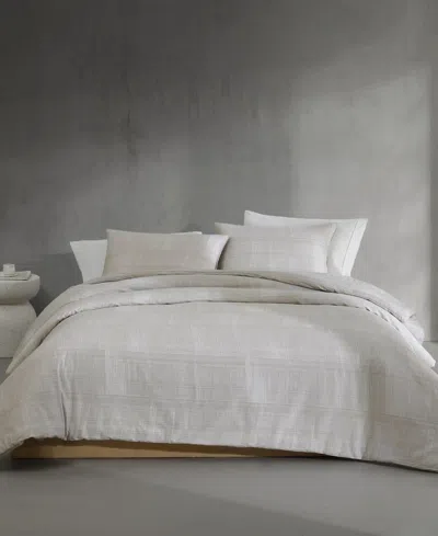 CALVIN KLEIN TEXTURAL RIB COTTON SATEEN 3-PC. COMFORTER SET, KING