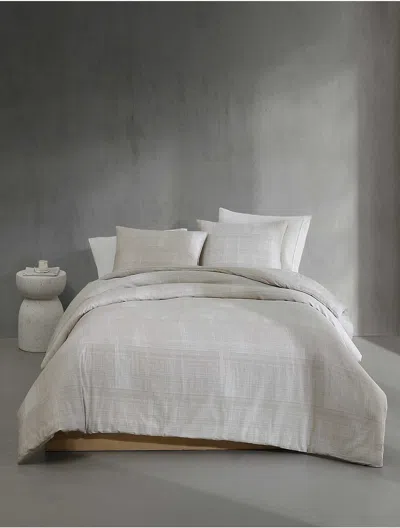 Calvin Klein Textural Rib Duvet Cover Set In Neutral
