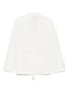 Calvin Klein Double-breasted Relaxed Linen Blazer In White
