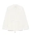 Calvin Klein Double-breasted Relaxed Linen Blazer In White