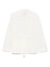 Calvin Klein Double-breasted Relaxed Linen Blazer In White