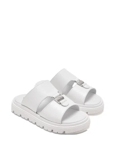 Calvin Klein Kids' Textured Buckle Sandals In White