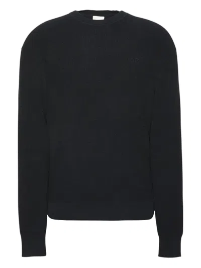 Calvin Klein Textured Cotton Sweater In Black