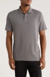 Calvin Klein Textured Jacquard Knit Polo In Gray