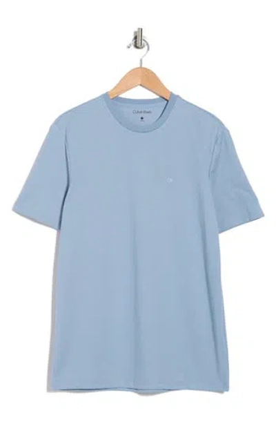 Calvin Klein Textured Logo T-shirt In Faded Denim