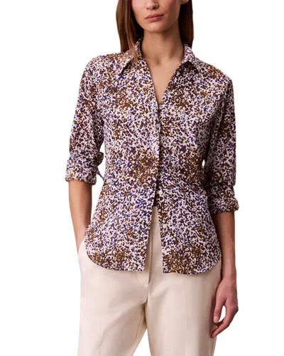 Calvin Klein Textured Print Slim Button-down Shirt In Animal Print