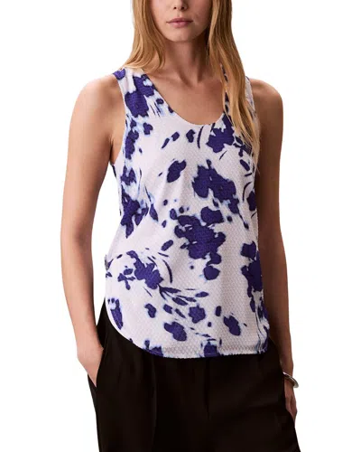 Calvin Klein Textured Print Tank Top In White
