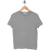 Calvin Klein Textured Short Sleeve Sweater In Light Grey Heather