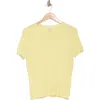 Calvin Klein Textured Short Sleeve Sweater In Pale Citrine