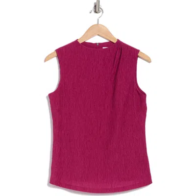 Calvin Klein Textured Sleeveless Top In Mulberry