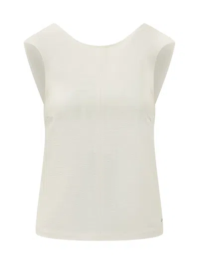 Calvin Klein Textured Sleeveless Top In White
