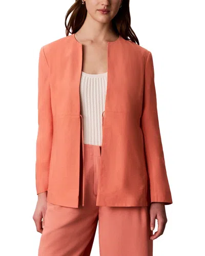 Calvin Klein Textured Soft Tailored Jacket In Orange