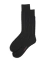Calvin Klein Textured Stripe Dress Crew Socks In Black