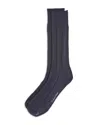 Calvin Klein Textured Stripe Dress Crew Socks In Navy
