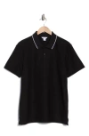 Calvin Klein Thin Stripe Knit Polo In Black