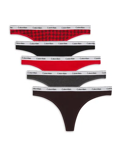 Calvin Klein Thongs, Pack Of 5 In Multi