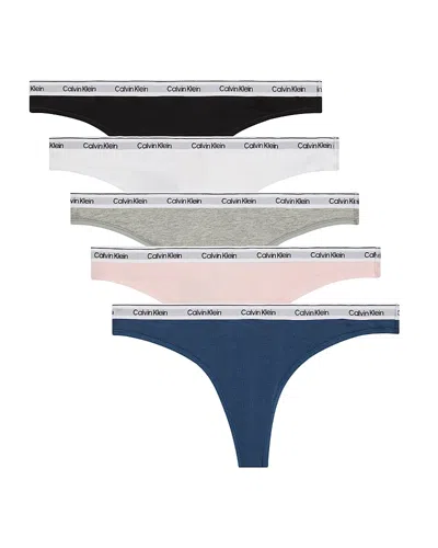 Calvin Klein Thongs, Pack Of 5 In Multi