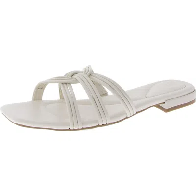 Calvin Klein Tianela Womens Faux Leather Flat Slide Sandals In Multi
