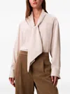 Calvin Klein Tie-neck Blouse In Brown