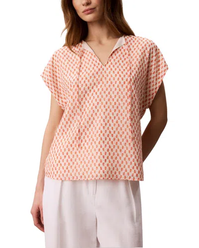 Calvin Klein Tie Neck Top In Multi