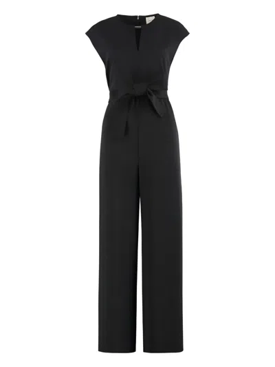 Calvin Klein Tie-waist Jumpsuit In Black
