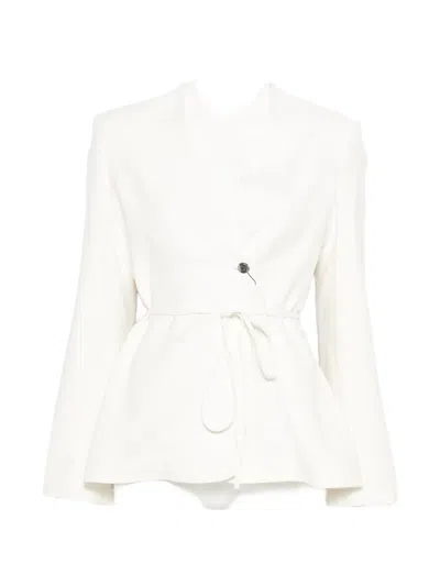 Calvin Klein Tied-waist Jacket In Neutral