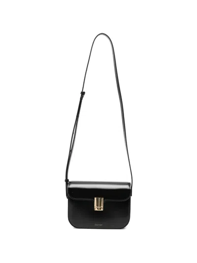 Calvin Klein Tina Logo-print Shoulder Bag In Black