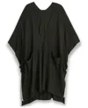 Calvin Klein Tipped Knit Shawl Ruana In Black