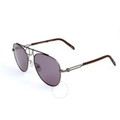 Calvin Klein Titanium Grey Pilot Men's Sunglasses Cknyc1811s 008 54 In Purple