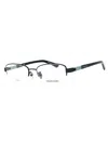 Calvin Klein Titanium Mini Rectangular Eyeglasses In Blue