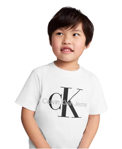 Calvin Klein Kids' Toddler And Little Boys 2-piece Classic Logo T-shirt And Tech Woven Shorts Set