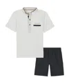 Calvin Klein Kids' Knit Polo & Woven Shorts Set In Gray