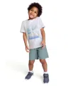 Calvin Klein Toddler And Little Boys Scenic Logo Short Sleeve Tee And Twill Shorts, 2-piece Set