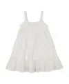 Calvin Klein Toddler And Little Girls Lurex Crochet Stripe Strappy Sundress In Egret