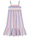 Calvin Klein Toddler And Little Girls Striped Smocked Gauze Sundress