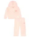 Calvin Klein Toddler Girls 2t-4t 2-piece Fleece Hoodie And Pants Set In Pink