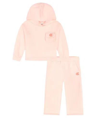 Calvin Klein Kids' Toddler Girls 2t-4t 2-piece Fleece Hoodie And Pants Set In Pink