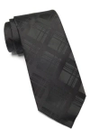 Calvin Klein Tonal Plaid Tie In Black