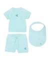 Calvin Klein Top And Shorts Bib Set In Blue